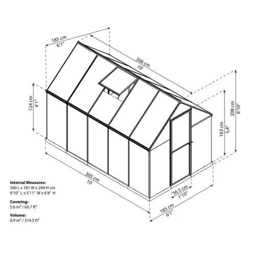 Palram - Canopia Multiline 6x10 polykarbonátový skleník