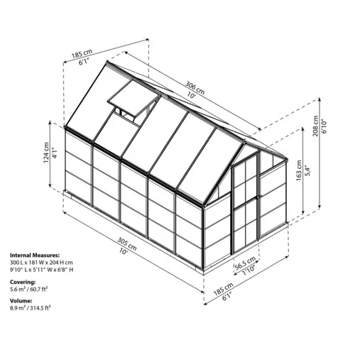 Palram - Canopia Hybrid 6x10 polykarbonátový skleník