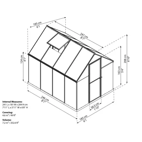 Palram - Canopia Multiline 6x8 polykarbonátový skleník