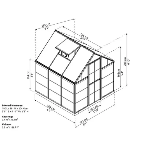 Palram - Canopia Hybrid 6x6 polykarbonátový skleník