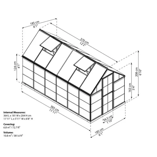 Palram - Canopia Hybrid 6x12 polykarbonátový skleník