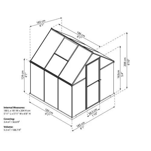 Palram - Canopia Multiline 6x6 polykarbonátový skleník