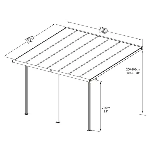 Palram - Canopia Sierra 4200 antracit 3 x 4,25 hliníková (montovaná) pergola