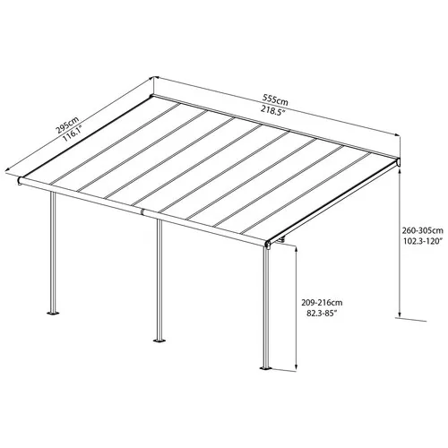 Palram - Canopia Sierra 5400 bílá 3 x 5,46 hliníková (montovaná) pergola