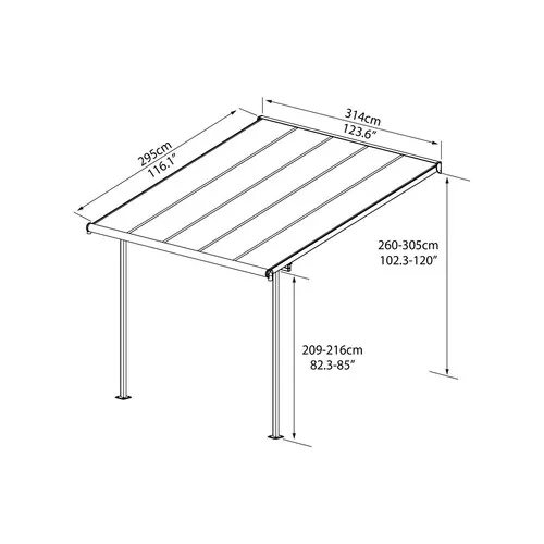 Palram - Canopia Sierra 3000 bílá 3 x 3 hliníková (montovaná) pergola