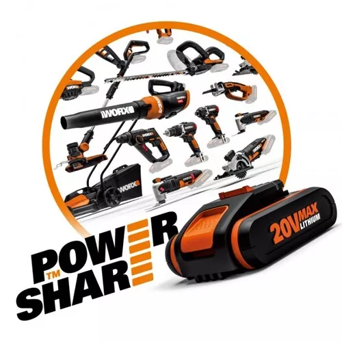 Worx WX800.9 - Aku úhlová bruska 20V 115mm - bez akumulátoru - Powershare