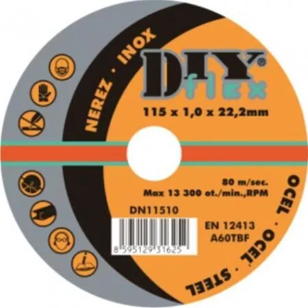 Diy DY 11510 (115x1,0) - Kotouč řezný na ocel, nerez (10)