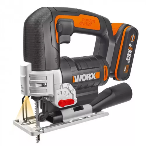 Worx orange WX543 - Aku přímočará pila 20V, 1x2.0Ah - Powershare