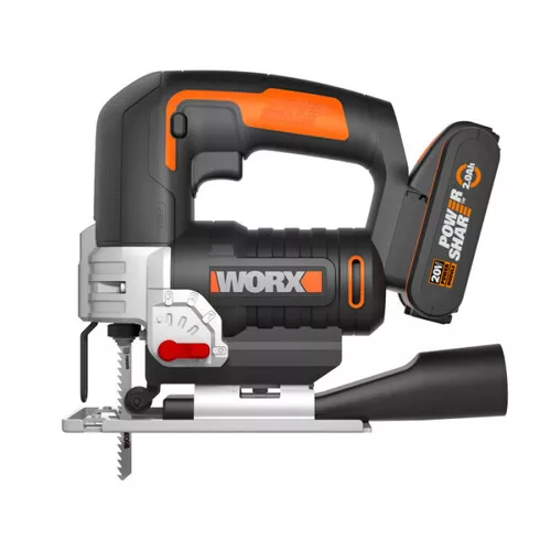 Worx orange WX543 - Aku přímočará pila 20V, 1x2.0Ah - Powershare