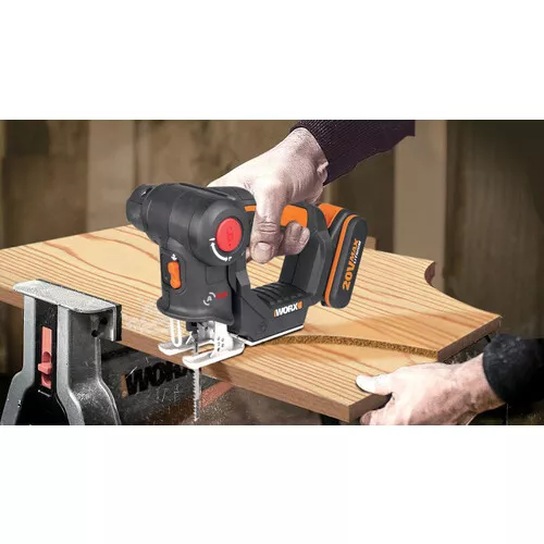 Worx WX550 - Aku dvojkombinace - ocaska + přímočará pila, 1x2.0Ah - Powershare