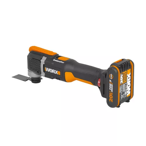 Worx orange WX696 - Aku multifunkční obrážečka 20V, Sonicrafter, 1x2.0Ah - Powershare