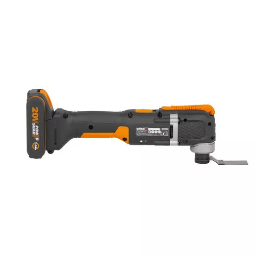 Worx orange WX696 - Aku multifunkční obrážečka 20V, Sonicrafter, 1x2.0Ah - Powershare