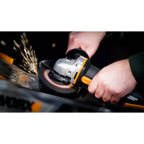 Worx orange WX803.9 - Aku úhlová bruska 20V, 125mm - bez akumulátoru - Powershare