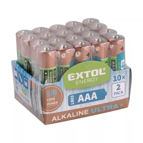 Baterie alkalické, 20ks, 1,5v aa (lr6) EXTOL ENERGY 42013