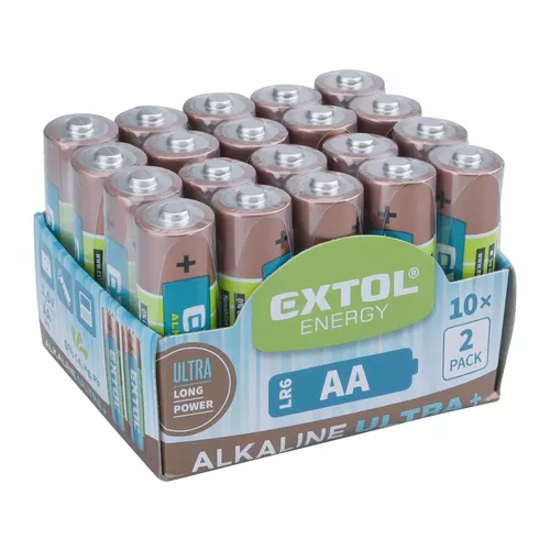 Baterie alkalické, 20ks, 1,5v aa (lr6) EXTOL ENERGY 42013