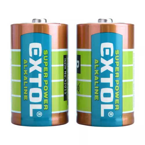 Baterie alkalické, 2ks, 1,5v d (lr20) EXTOL ENERGY 42015