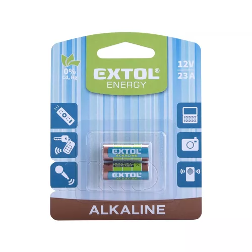 Baterie alkalické, 2ks, 12v (23a) EXTOL ENERGY 42017