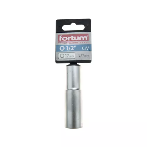 Hlavice nástrčná prodloužená 1/2', 17mm, l 77mm FORTUM 4700517