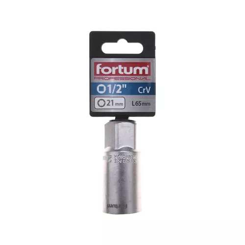 Hlavice nástrčná na zapalov. svíčky 1/2', 21mm, l 65mm FORTUM 4700901