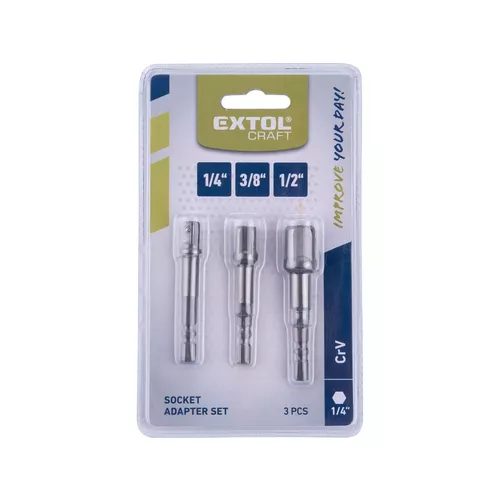 Adaptéry do vrtačky, 1/4"-3/8"-1/2" EXTOL CRAFT 32600