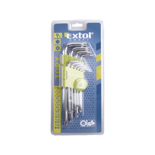 L-klíče torx, sada 9ks, t 10-50 EXTOL CRAFT 66011