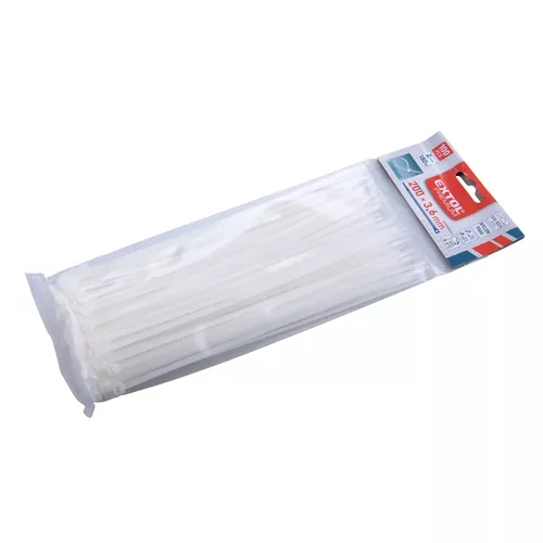 Pásky stahovací na kabely bílé, 200x3,6mm, 100ks, nylon pa66 EXTOL PREMIUM 8856106