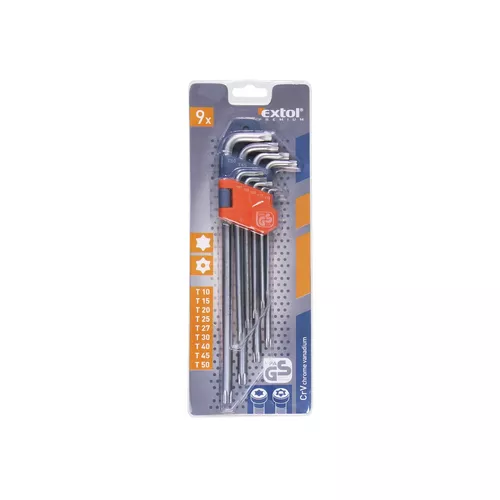 L-klíče torx prodloužené, sada 9ks, t10-50 EXTOL PREMIUM 8819412