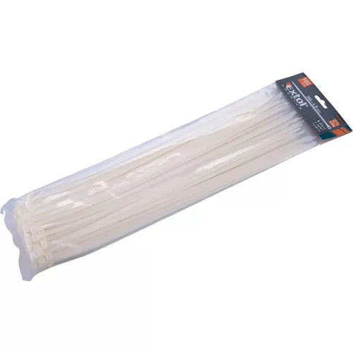 Pásky stahovací na kabely bílé, 380x4,8mm, 100ks, nylon pa66 EXTOL PREMIUM 8856114