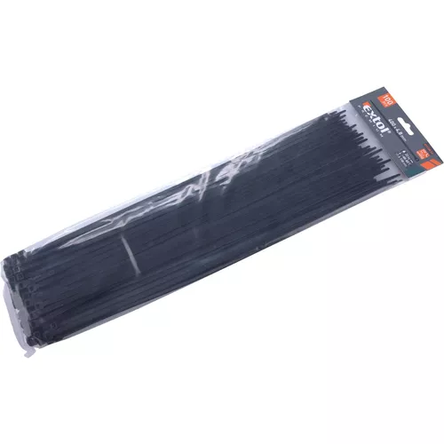 Pásky stahovací na kabely černé, 400x4,8mm, 100ks, nylon pa66 EXTOL PREMIUM 8856166