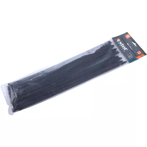 Pásky stahovací na kabely černé, 380x7,6mm, 50ks, nylon pa66 EXTOL PREMIUM 8856170