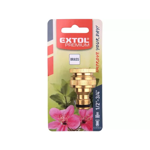 Konektor na kohoutek, 1/2"-3/4", mosaz EXTOL PREMIUM 8876021