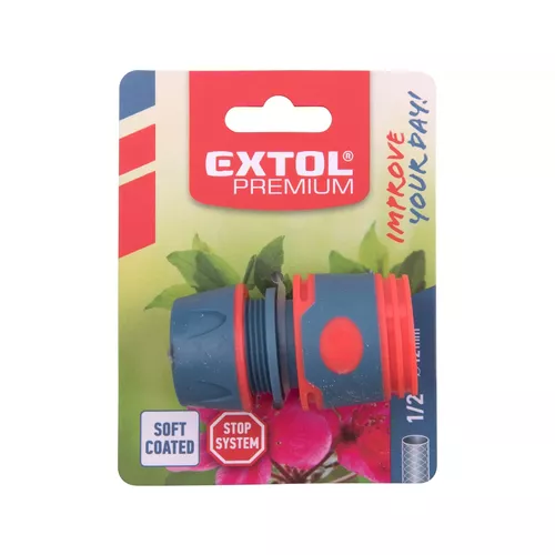 Rychlospojka na hadici, 1/2", stop ventil EXTOL PREMIUM 8876402