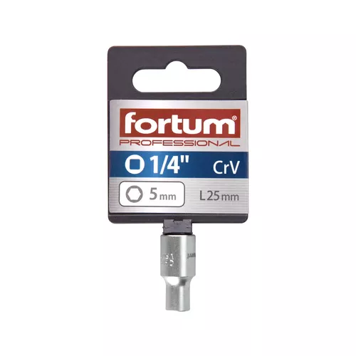 Hlavice nástrčná 1/4', 5mm, l 25mm FORTUM 4701404