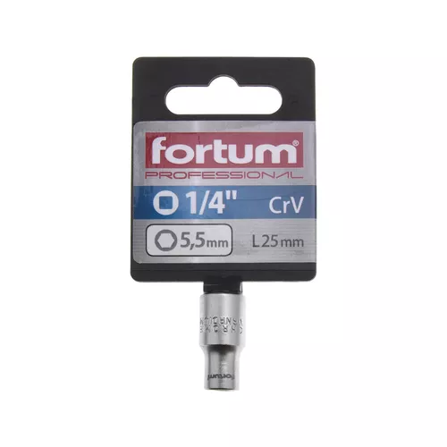 Hlavice nástrčná 1/4", 5,5mm, l 25mm FORTUM 4701405