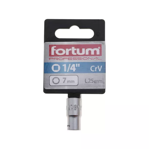 Hlavice nástrčná 1/4", 7mm, l 25mm FORTUM 4701407