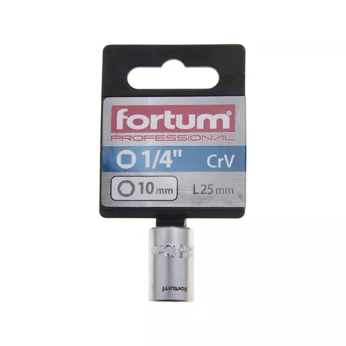 Hlavice nástrčná 1/4", 10mm, l 25mm FORTUM 4701410