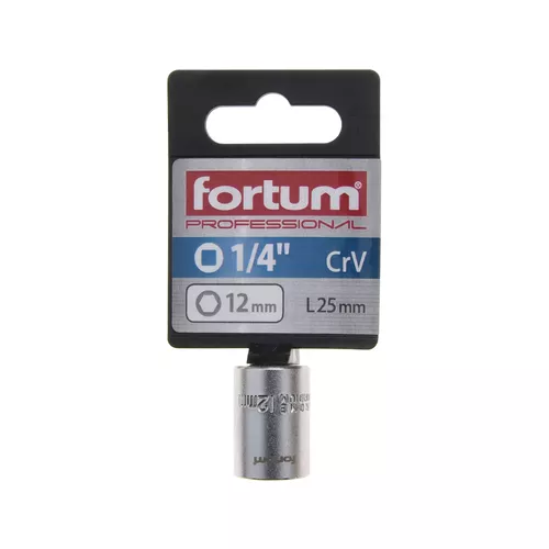 Hlavice nástrčná 1/4", 12mm, l 25mm FORTUM 4701412