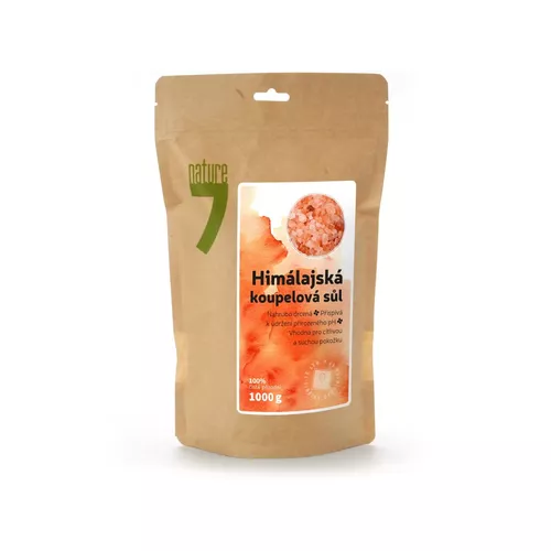 Sůl himálajská nahrubo drcená, vhodná i do koupele, 1000g granule Nature7 573502