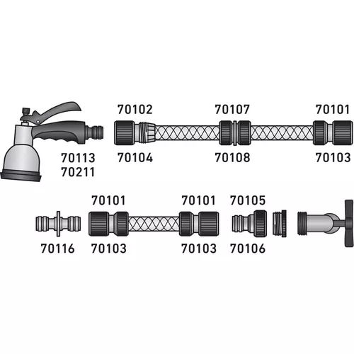 Postřikovač zahradní na hadici, 7-funkční EXTOL CRAFT 70113