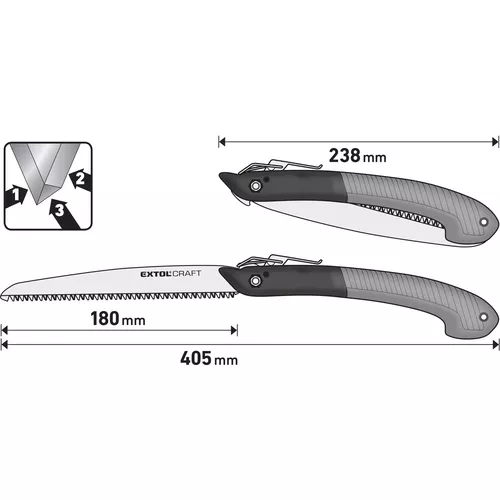 Pilka na větve zavírací, čepel 180mm EXTOL CRAFT 70072