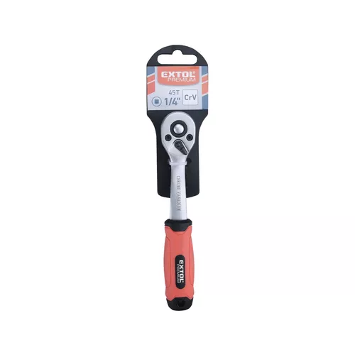 Ráčna tvarovaná, 45 zubů, 1/4', l 153mm, crv EXTOL PREMIUM 8816454