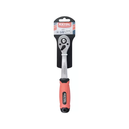 Ráčna tvarovaná, 45 zubů, 3/8', l 208mm, crv EXTOL PREMIUM 8816455