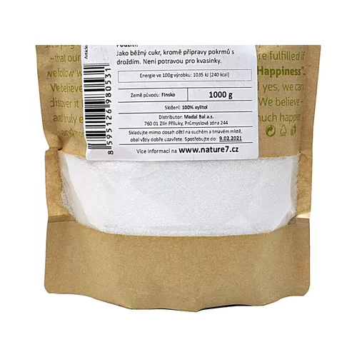 Xylitol cukr, 1000g jemná krupice Nature7 570006