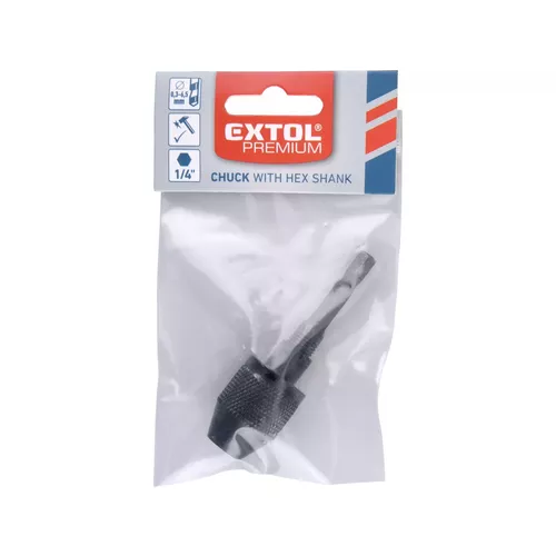 Hlava rychloupínací s redukcí 1/4' hex, 0,3-6,5mm EXTOL PREMIUM 8898003