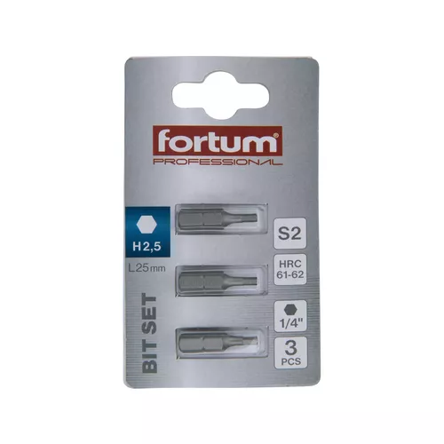 Hrot imbus sada 3ks, h 2,5x25mm, s2 FORTUM 4741503