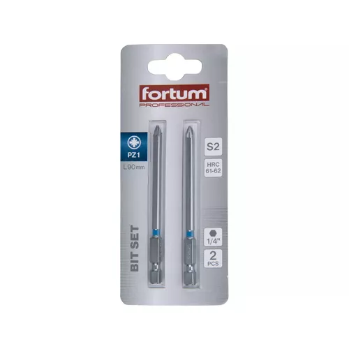 Hrot křížový pozidriv, sada 2ks, pz 1x90mm, s2 FORTUM 4741321