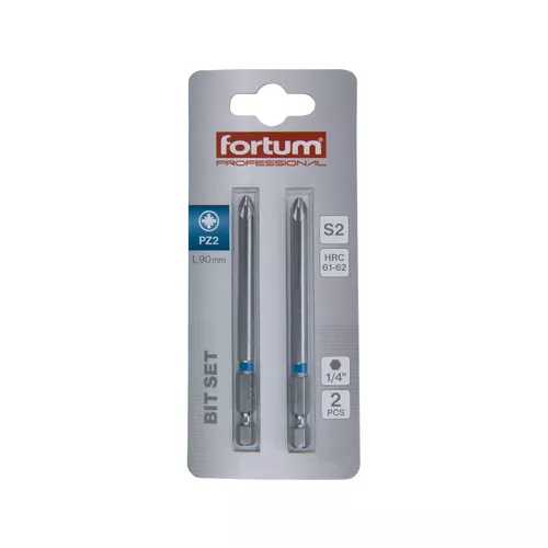 Hrot křížový pozidriv, sada 2ks, pz 2x90mm, s2 FORTUM 4741322