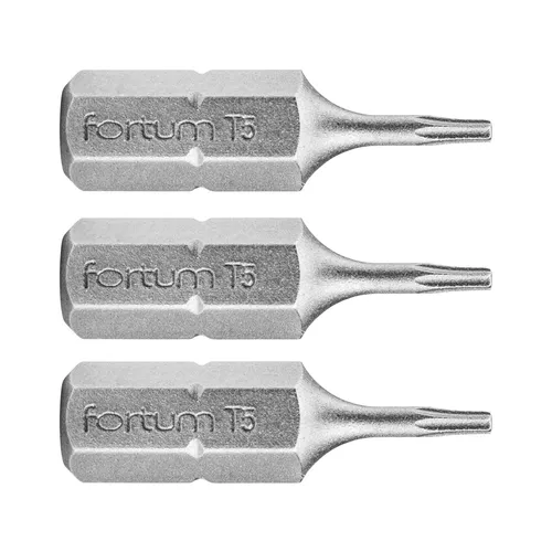 Hrot torx, sada 3ks, t 5x25mm, s2 FORTUM 4741405