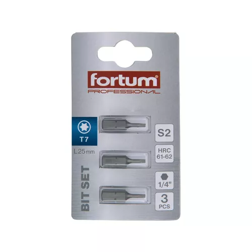 Hrot torx, sada 3ks, t 7x25mm, s2 FORTUM 4741407