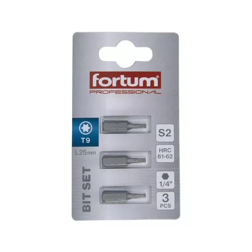 Hrot torx, sada 3ks, t 9x25mm, s2 FORTUM 4741409